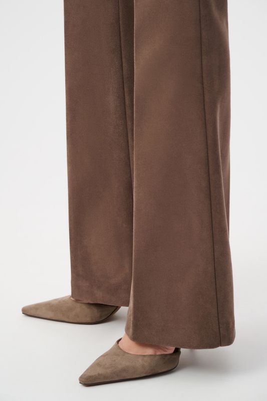 Scuba Suede Flared Pull-On Pants Mink