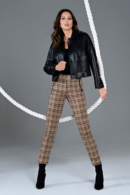 Hovedbilde Robell bukse Rita beige ruter