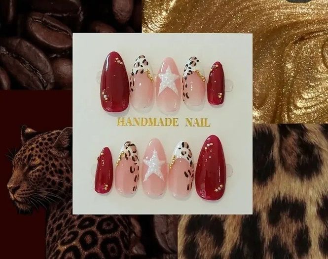 Hovedbilde Nails By A Long leopard burgundy