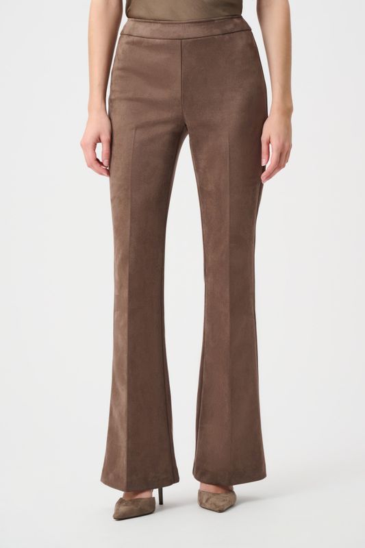 Scuba Suede Flared Pull-On Pants Mink