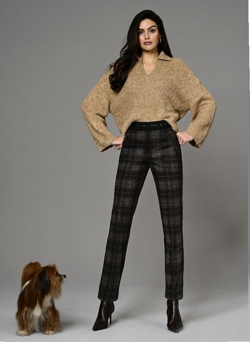 Hovedbilde Nelly grå rutete bukse