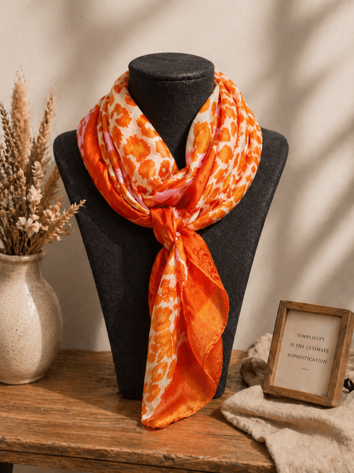 Hovedbilde Secrets Orange Silke Skjerf