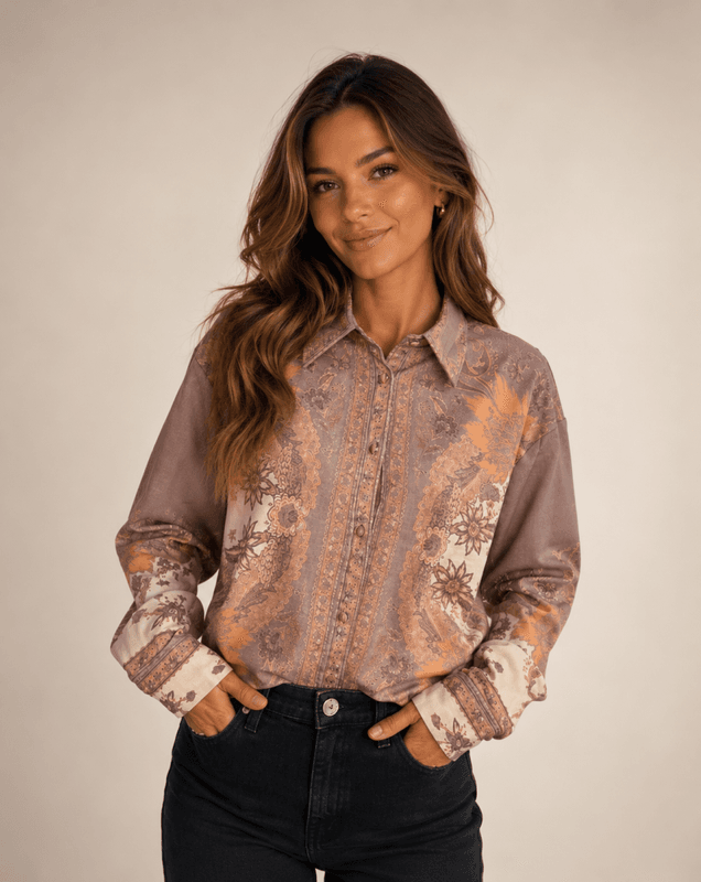 Lecoco bluse taupe