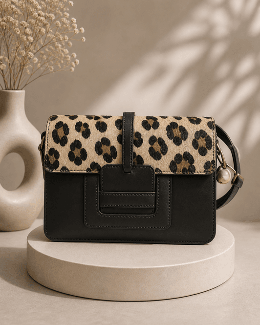 Hovedbilde Skinn veske med leopard