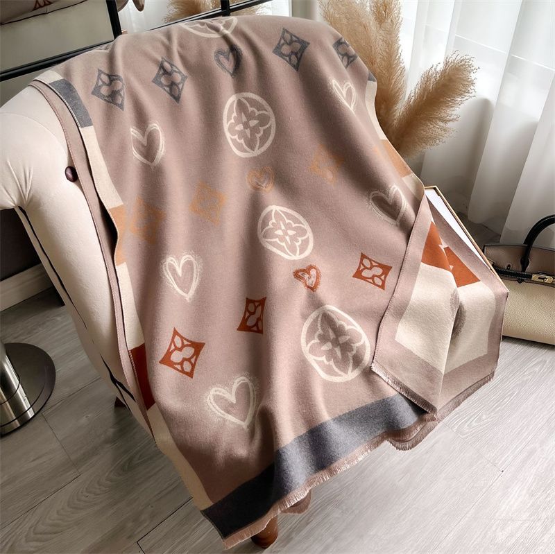 Beige Cream skjerf med print