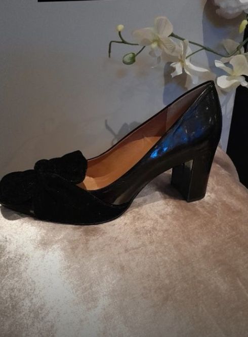 Hovedbilde Cannu Pumps Sorte Fløyels sløyfe