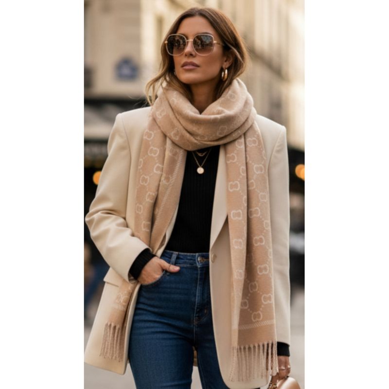 Skjerf beige toner