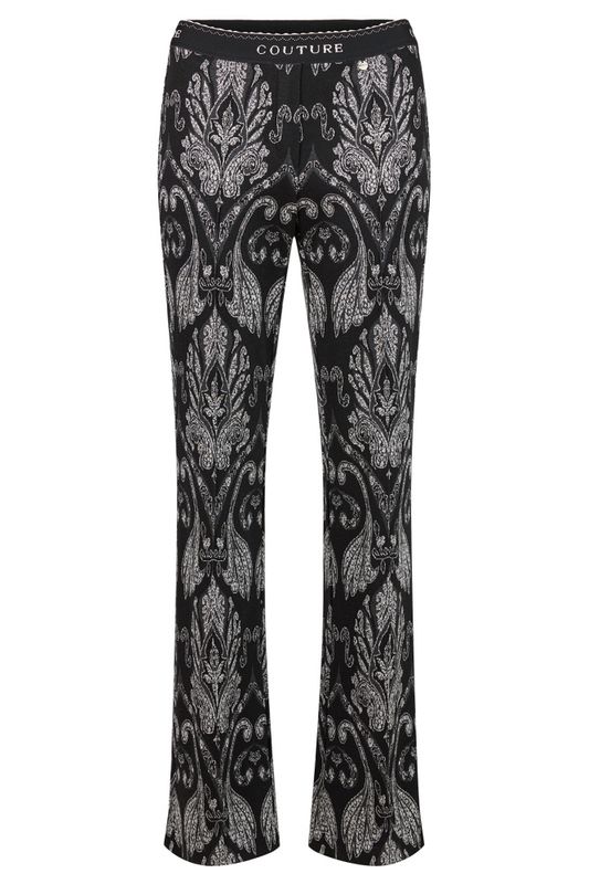 Joella sort bukse med print