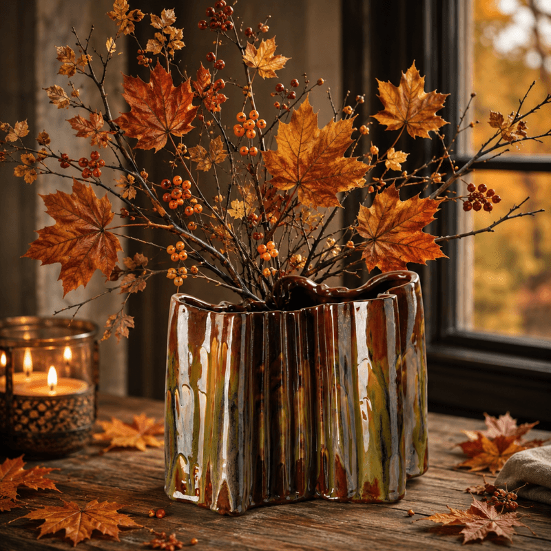 Hadi vase cognac brun