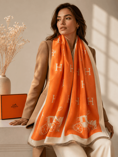 Hovedbilde Endless Sjal Hestevogn Orange 