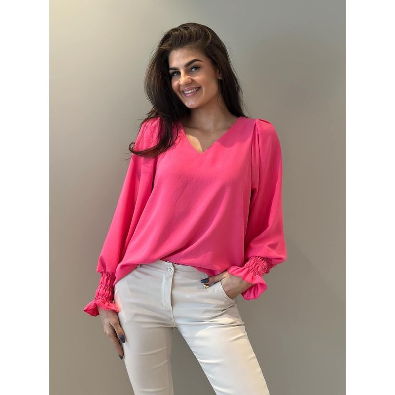 Fuxia rosa bluse